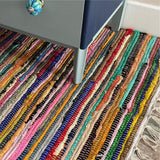 Second Nature Online Magnifique tapis chindi Style shabby chic Commerce équitable Multicolore, Coton, Multi Colours, 150cm x 210cm