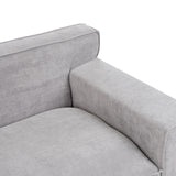 Beliani Canapé 3 Places en Velours Côtelé Gris Clair Rembourrage Épais en Mousse Ultra Confortable Idéal pour Salon Moderne et Industriel