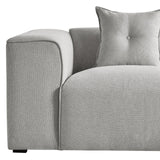 Canapé d'Angle Côté Gauche 3 Places avec Coussins Rembourré en Tissu Gris Clair Dolva