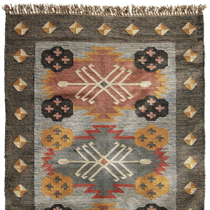 Ripaz Vogue - Kilim Tapis rectangulaire durable en laine et jute – Fait à la main pour décoration d'intérieur moderne, salon, chambre à coucher, 180 x 270 cm