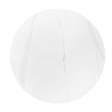 Meubletmoi Table de Repas Ronde 120 cm Plateau en céramique Blanc marbré et 4 Pieds inclinés Bois Clair - Style scandinave - Lilia