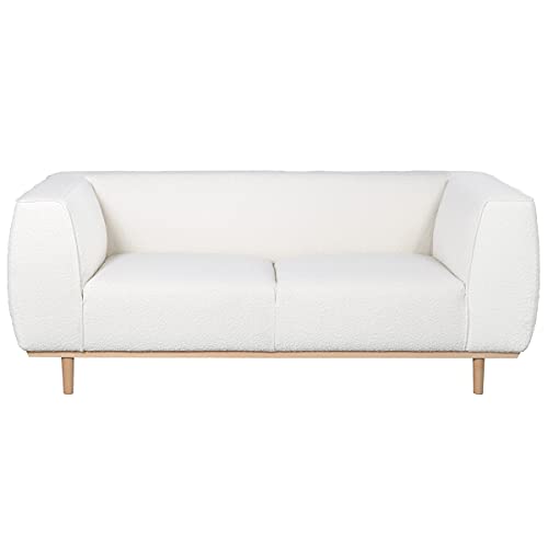 Miliboo Canapé scandinave 2-3 Places en Tissu Effet Laine bouclée écru et Bois Clair Morris Miliboo Canapé scandinave 2-3 Places en Tissu Effet Laine bouclée écru et Bois Clair Morris