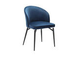 PASCAL MORABITO - Lot de 2 chaises en Velours et métal Noir - Bleu - GILONA de