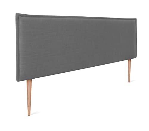 DHOME Tête de lit en Lin Naturel uni avec Bordures Tête de lit rembourrée Chambre à Coucher Moderne Top Trending (Gris Foncé, 160x105cm avec Pieds (Lits 150/160)) DHOME Tête de lit en Lin Naturel uni avec Bordures Tête de lit rembourrée Chambre à Coucher Moderne Top Trending (Gris Foncé, 160x105cm avec Pieds (Lits 150/160))