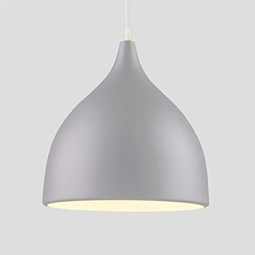 E27 Aluminium Suspension luminaire design Luminaire Moderne Plafonnnier Luminaires Plafond éclairage D17*H20cm (Gris)