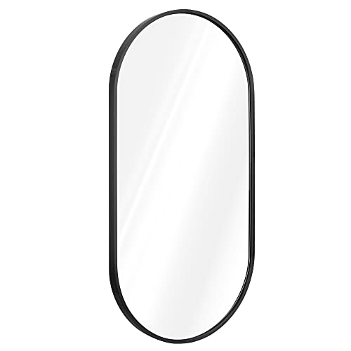 Navaris Miroir mural design - Miroir ovale 75 x 38 x 3cm avec cadre aluminium - Miroir mural entrée chambre salon suspension horizontale ou verticale Navaris Miroir mural design - Miroir ovale 75 x 38 x 3cm avec cadre aluminium - Miroir mural entrée chambre salon suspension horizontale ou verticale
