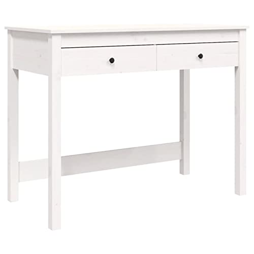 LAPOOH Bureau avec tiroirs Blanc 100x50x78 cm Bois Massif de pin,Bureau avec Rangement,Rangement Bureau,Bureau d LAPOOH Bureau avec tiroirs Blanc 100x50x78 cm Bois Massif de pin,Bureau avec Rangement,Rangement Bureau,Bureau d'angle