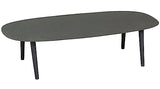 AUBRY GASPARD Table Basse Ovale en métal texturé Noir