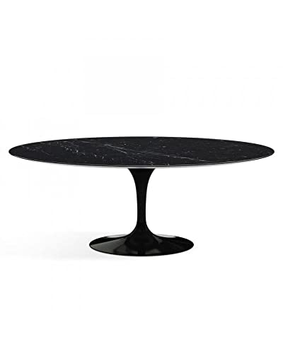 Table ovale en marbre noir et fibre de verre Tulle - 160 x 90 cm Table ovale en marbre noir et fibre de verre Tulle - 160 x 90 cm