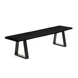 Kave Home - Banc Alaia en Bois d'acacia Massif Noir et Pieds en Acier Noir 160 cm