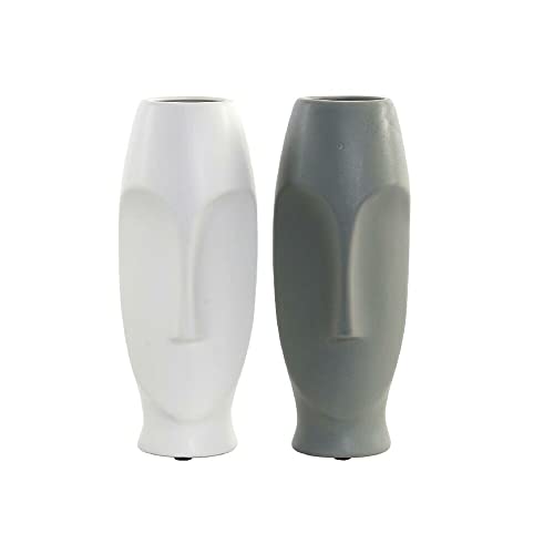 Vase DKD Home Decor Céramique Gris Blanc (11 x 11 x 26,8 cm) (2 pièces) Vase DKD Home Decor Céramique Gris Blanc (11 x 11 x 26,8 cm) (2 pièces)