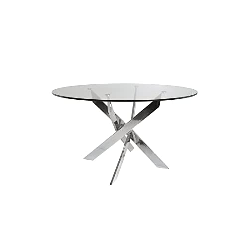 Tousmesmeubles Table de Repas Ronde 120 cm - FAXOU - L 120 x l 120 x H 76 - Neuf Tousmesmeubles Table de Repas Ronde 120 cm - FAXOU - L 120 x l 120 x H 76 - Neuf