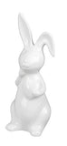 dekojohnson Lapin de Pâques décoratif - Décoration de jardin - Lapin en céramique classique blanc debout - 30 cm