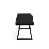 Kave Home - Banc Alaia en Bois d'acacia Massif Noir et Pieds en Acier Noir 160 cm