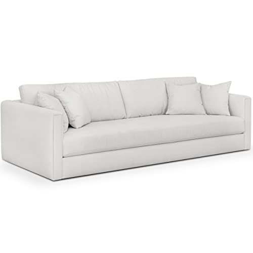 HOMIFAB Canapé 4 Places en Tissu Beige Ivoire + 4 Coussins - Denver HOMIFAB Canapé 4 Places en Tissu Beige Ivoire + 4 Coussins - Denver