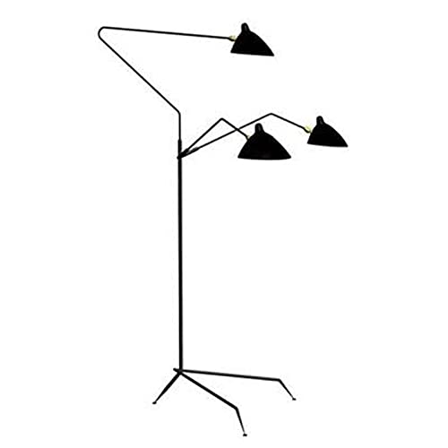 MZXUN Nordic DaWn Spider Serge Mouille Lampadaire à LED pour chambre à coucher Style industriel Simple Salon Couleur de l MZXUN Nordic DaWn Spider Serge Mouille Lampadaire à LED pour chambre à coucher Style industriel Simple Salon Couleur de l'abat-jour : 3 têtes Noir