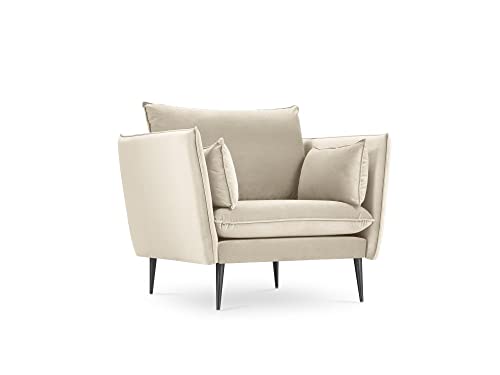 MICADONI - Fauteuil Agate - 1 Place - Velours - Beige MICADONI - Fauteuil Agate - 1 Place - Velours - Beige