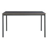 [en.casa] Table de Salle à Manger avec Plateau Rectangulaire Table à Manger Élégante pour Salon Cuisine Bureau MDF Acier 140 x 80 x 75 cm Gris Effet Chêne Noir