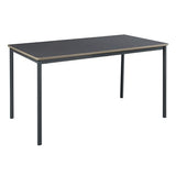 [en.casa] Table de Salle à Manger avec Plateau Rectangulaire Table à Manger Élégante pour Salon Cuisine Bureau MDF Acier 140 x 80 x 75 cm Gris Effet Chêne Noir