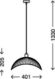 Briloner Leuchten Plafonnier suspendu rétro en métal Noir Culot E27 Ø 40 cm