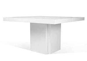 mds Dusk, Table carrée, en 130 ou 150 cm, Presque Une Sculpture ! - Designer : DÉLIO Vicente - 150 x 150 x 75 cm - Blanc Haute Brillance