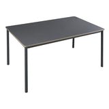 [en.casa] Table de Salle à Manger avec Plateau Rectangulaire Table à Manger Élégante pour Salon Cuisine Bureau MDF Acier 140 x 80 x 75 cm Gris Effet Chêne Noir