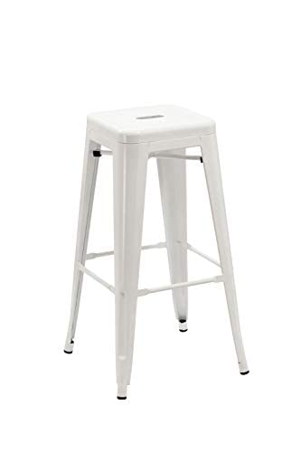 DUHOME Tabouret de Bar en Métal, 76cm Tabouret Haut Empilable Tabouret de Comptoir Industrielle pour Bar Bistro Cuisine, Blanc DUHOME Tabouret de Bar en Métal, 76cm Tabouret Haut Empilable Tabouret de Comptoir Industrielle pour Bar Bistro Cuisine, Blanc