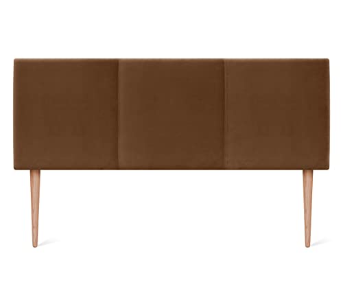 DHOME Haut DE Gamme Tête de lit en Velours avec Pieds en Bois Tête de lit Moderne tapissée Lit de Luxe Chambre à Coucher (Brun Velours, 150x105cm (150)) DHOME Haut DE Gamme Tête de lit en Velours avec Pieds en Bois Tête de lit Moderne tapissée Lit de Luxe Chambre à Coucher (Brun Velours, 150x105cm (150))