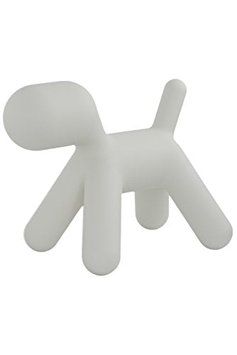 MagisMeToo Tabouret avec Surface Mate en polyéthylène Forme de Chien pour Enfant, Blanc, CL