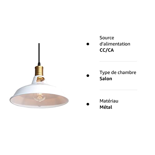Lampe Suspendue Westinghouse Vintage Industriel – Nickel Mat, E27, Hauteur Réglable
