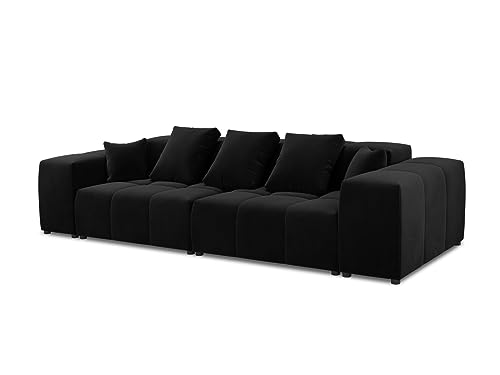 MICADONI - Canapé Margo - 3 Places - Velours - Noir MICADONI - Canapé Margo - 3 Places - Velours - Noir