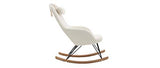 Rocking Chair scandinave Tissu Blanc Effet Laine bouclée Jhene - Miliboo & Stéphane Plaza