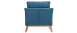 Miliboo Fauteuil scandinave déhoussable Bleu Canard et Bois Clair Oslo