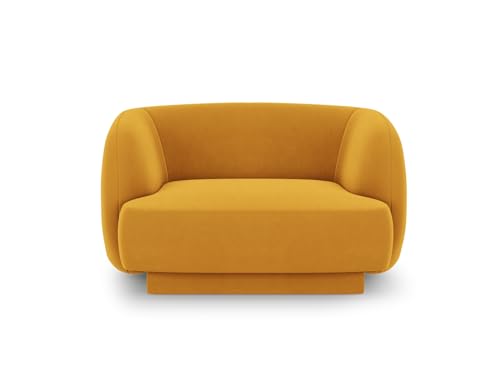 MICADONI Fauteuil Velours, Miley, 1 Place, Jaune, 109x85x74 Fabriqué en Europe