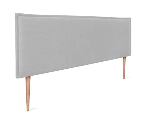 DHOME Tête de lit en Lin Naturel uni avec Bordures Tête de lit rembourrée Chambre à Coucher Moderne Top Trending (Gris Clair, 160x105cm avec Pieds (Lits 150/160)) DHOME Tête de lit en Lin Naturel uni avec Bordures Tête de lit rembourrée Chambre à Coucher Moderne Top Trending (Gris Clair, 160x105cm avec Pieds (Lits 150/160))