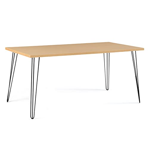 IDMarket - Table à Manger Vintage Noemi 8 Personnes Bois Pied épingle 160 cm