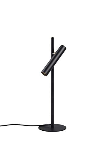 LUUK LIFESTYLE Lampe de table à LED, design esthétique minimaliste, lampe de bureau, lampe de lecture, lampe de chevet, contrôle tactile, luminosité réglable, luminaire d’appoint, noir mat