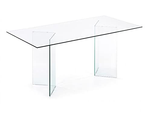 LF - Table de salle à manger Burano 180 x 90 verre transparent