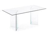 LF - Table de salle à manger Burano 180 x 90 verre transparent