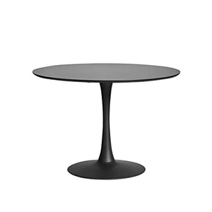 Tousmesmeubles Table de Repas Ronde Noire Pied Central - Still : Noir - L 110 x l 110 x H 75 - Neuf