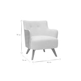 Miliboo Fauteuil scandinave en Tissu Effet Laine bouclée Blanc cassé et Bois Clair VALMY