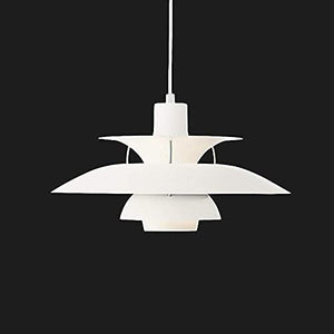 LUEPEICAI Nordic E27 Lampe suspension moderne avec parapluie coloré pour salle à manger Blanc Ø 40 cm