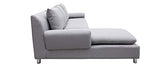 Miliboo Canapé d'angle réversible Design Gris Clair Brasilia