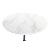 Miliboo Table bistrot Ronde en marbre Blanc et métal Noir L60 cm CONTY