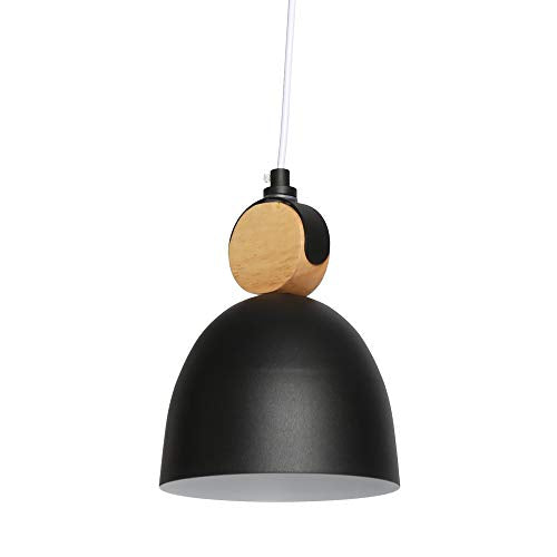 Chrasy E27 Moderne Metal Suspensions Luminaire Sphérique Plafonnier Lustre Industriel en Métal Plafonnier Lustre Plafonnier Lampe LED (Noir)