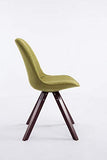 Chaise De Salle A Manger Toulouse en Tissu I Chaise Visiteur Style Scandinave avec Dossier Et Assise Rembourrés I Piètement Bois Rond, Couleur:Vert, Couleur du Cadre:Cappuccino