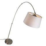 QAZQA arc-basic - Lampe arquée Moderne - 1 lumière - H 1700 mm - Gris - Moderne - Éclairage intérieur - Salon