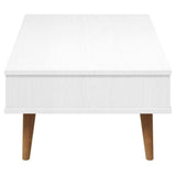 puraday Table Basse Table Dappoint Salon 100x55x31 cm Bois de Pin Massif Petite Table D’Appoint Table Gigogne Design Table Basse Rangement Table A Manger Table Salon Blanc