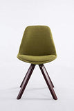 Chaise De Salle A Manger Toulouse en Tissu I Chaise Visiteur Style Scandinave avec Dossier Et Assise Rembourrés I Piètement Bois Rond, Couleur:Vert, Couleur du Cadre:Cappuccino