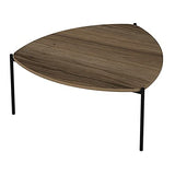 [en.casa] Table Basse Triangulaire Meuble de Salon Design Panneau de Particules Métal 40 x 90 x 89 cm Effet Noyer Noir